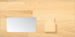 Briefhüllen für Holz-Handwerker. Motiv: Holzhaus. 